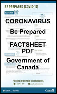 CORONAVIRUS Be Prepared  FACTSHEET PDF Government of Canada