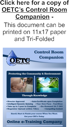 Click here for a copy of OETC’s Control Room Companion -  This document can be printed on 11x17 paper and Tri-Folded